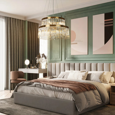 Miswinamp "Golden Glamour" 6-Light Chandelier, , Bedroom Chandelier
