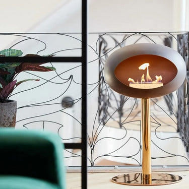 Dome Mocca Ground Steel Low Fireplace by LE FEU