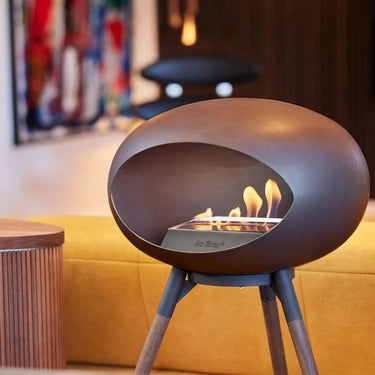 Dome Mocca Ground Wood High Fireplace by LE FEU