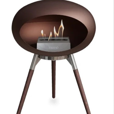 Dome Mocca Ground Wood Low Fireplace by LE FEU