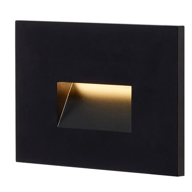 Outdoor step light with modern rectangular design for pathways and stairs in all-weather settings