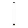 Modern alabaster LED pendant light with black finish by Visual Comfort hanging above kitchen island