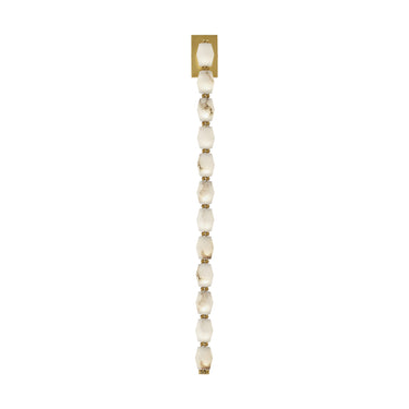 Collier 40" contemporary alabaster column wall sconce, brass metal accents.