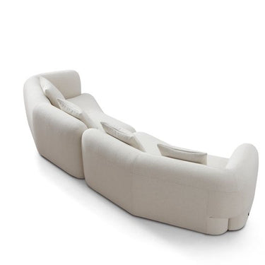 Marin deep seating modern sofa with soft boucle upholstery and curved silhouette