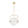 Fues Large Clear glass pendant light with natural brass finish – model SLPD10327CNB