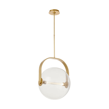 Fues Large dcorative clear glass pendant light in natural brass – SLPD10327CNB