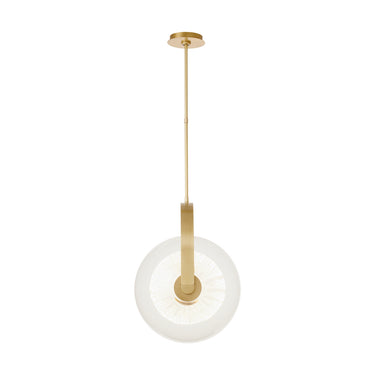 Fues Large Clear glass and brass finish LED pendant lighting – model SLPD10327CNB