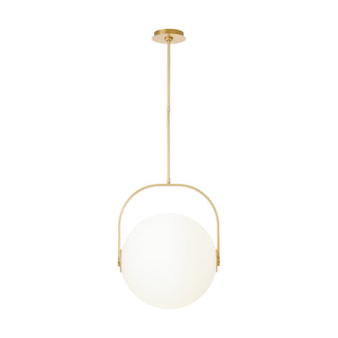 Fues 17.7" brass pendant light with hand-blown clear glass shade – SLPD10327OPNB