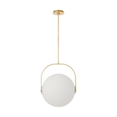 Visual Comfort Fues pendant with opal glass and natural brass – 17.7"