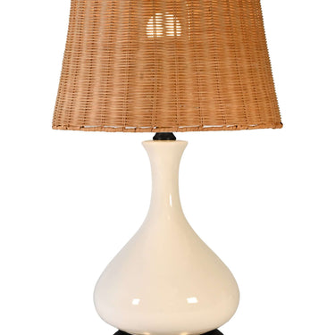 Bartlett Ivory Crackle Rechargeable Ceramic Table Lamp for Living Room
