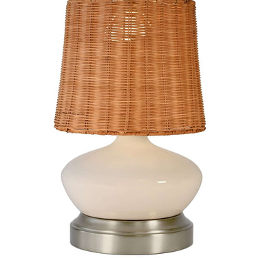 Modern Lantern Bella Ivory Nickel Small Cordless Lamp