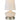 Bella Ivory Ceramic Cordless Table Lamp with Brushed Nickel Base and linen shade