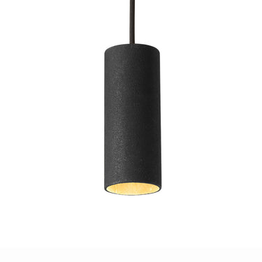 Close up detail of carbon black steel finish on Roest tube pendant