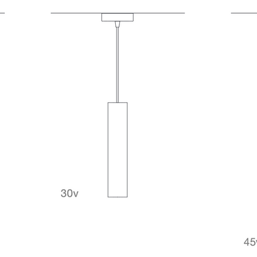 Roest vertical pendants in 15V, 30V and 45V heights shown side by side, Graypants size comparison