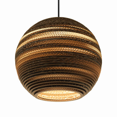 Natural Handmade Eco-Friendly Cardboard Hanging Lamp - Graypants Moon