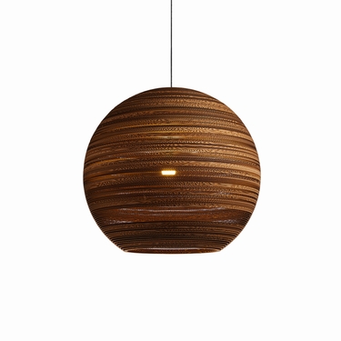 Unique Textured Cardboard Pendant - Graypants Sustainable Light