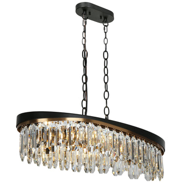Zephyrine 6-Light Chandelier: 28" Brass & Crystal, Dimmable 