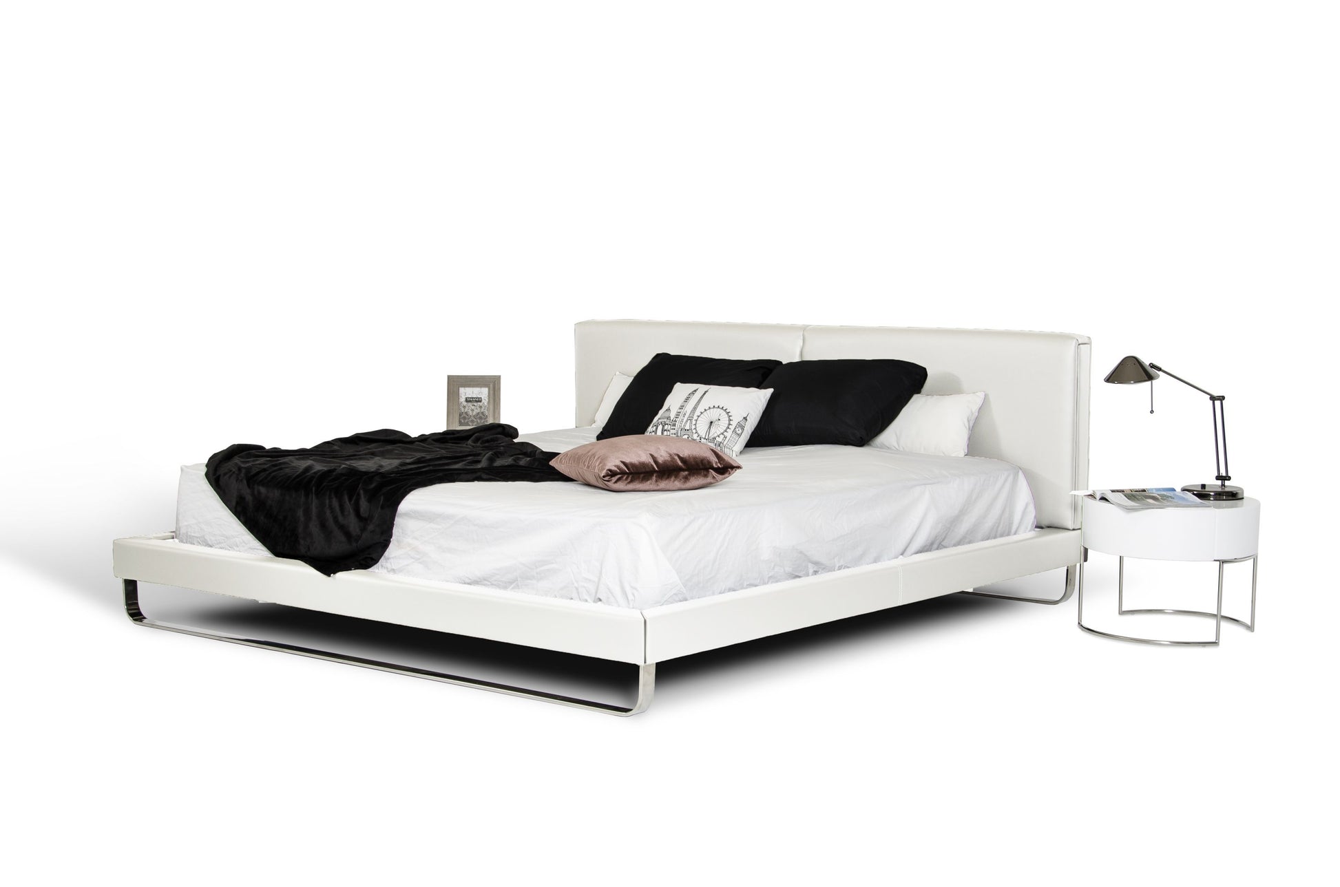 VIG Furniture Modrest Ramona Eastern King White Leatherette Bed 5