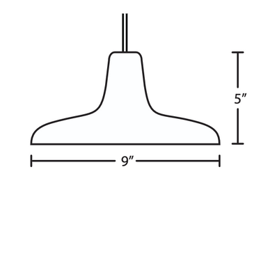 Besa Modus concrete pendant light shade line drawing with dimensions and profile view