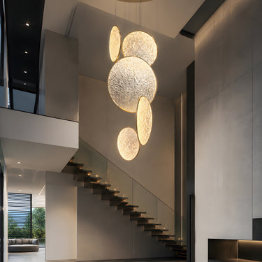 ET2 Moonscapes panel pendant installed in a room