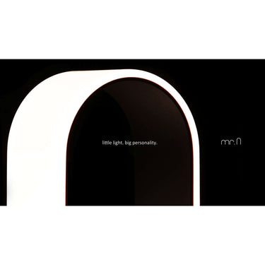 Koncept Mr. N modern LED table lamp with curved illuminated frame