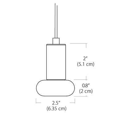 Adjustable mushroom LED ceiling light for modern bathrooms and bars, line drawing