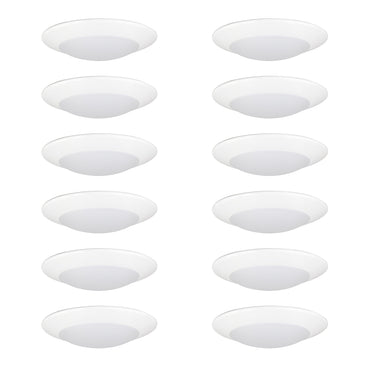 Nora Lighting 6" Contractor Series LED Flush Mount Disk Light, 3000K, Matte Powder White 12-Pack 