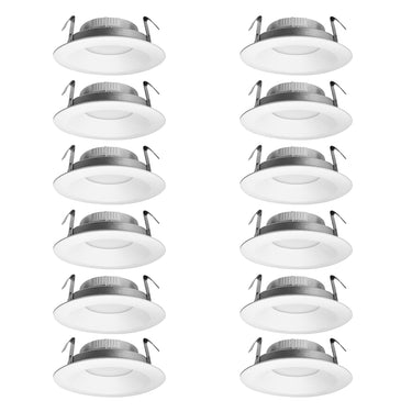 Nora Lighting 4" Contractor Series LED Retrofit Reflector With Selectable Cct, Matte Powder White 12-Pack 