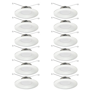 Nora Lighting 6" Contractor Series LED Retrofit Reflector With Selectable Cct, Matte Powder White 12-Pack 