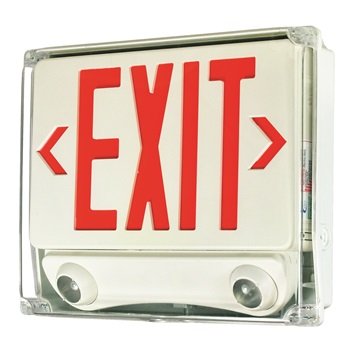 Nora LED Exit and Emergency Combination with Adjustable Heads detail photo