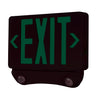 Nora Lighting Led Exit And Emergency Combination With Adjustable Heads, Green Letters / Black Housing 