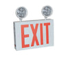 Nora Lighting Nyc Approved Steel LED Exit With Two Adjustable Heads, 3W / 220Lm, Battery Backup, White Housing W/ Red Letters 