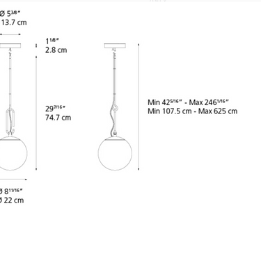 Sustainable Contemporary Hanging Light – Artemide Nh 22 with LED E26 Bulb