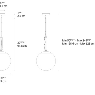 Dimmable LED Hanging Light Fixture – NH 35 Brass & Glass Pendant by Artemide