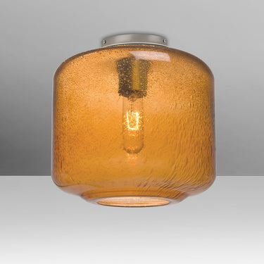 Niles 10 in Amber Bubble glass, straight-on | Besa Lighting