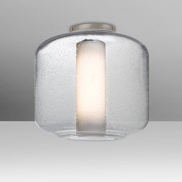 Niles 10 in Clear Bubble/Opal glass, straight-on | Besa Lighting