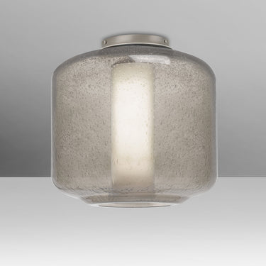 Niles 10 in Smoke Bubble/Opal glass, straight-on | Besa Lighting