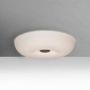 Nimbus 10 with satin nickel center cap, front view | Besa Lighting