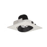 Nora Lighting 4" Iolite LED Square Adjustable Cone Reflector, 10-Degree Optic, 800Lm / 12W, 4000K, Black Reflector / White Flange 