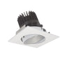Nora Lighting 4" Iolite LED Square Adjustable Cone Reflector, 1500Lm/2000Lm/2500Lm Varies By Housing, 3000K, Haze Reflector / Matte Powder White Flange 