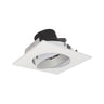 Nora Lighting 4" Iolite LED Square Adjustable Cone Reflector, 10-Degree Optic, 800Lm / 12W, 3000K, Haze Reflector / Matte Powder White Flange 
