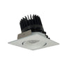 Nora Lighting 4" Iolite LED Square Adjustable Cone Reflector, 1500Lm/2000Lm/2500Lm Varies By Housing, 3000K, White Reflector / White Flange 