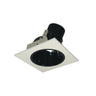 Nora Lighting 4" Iolite LED Square Adjustable Reflector With Round Aperture, 1000Lm / 14W, 3000K, Black Reflector / White Flange 