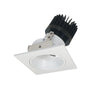Nora Lighting 4" Iolite LED Square Adjustable Reflector With Round Aperture, 1500Lm/2000Lm Varies By Housing, 4000K, Matte Powder White Reflector / Matte Powder White Flange 