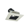 Nora Lighting 4" Iolite LED Square Adjustable Reflector With Square Aperture, 800Lm / 14W, Comfort Dim, Black Reflector / White Flange 