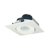 Nora Lighting 4" Iolite LED Square Adjustable Gimbal, 1000Lm / 14W, 4000K, Matte Powder White Finish 