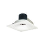 Nora Lighting 4" Iolite LED Square Bullnose, 10-Degree Optic, 950Lm / 12W, 4000K, Matte Powder White Finish 