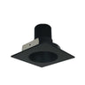 Nora Lighting 4" Iolite LED Square Reflector With Round Aperture, 10-Degree Optic, 850Lm / 12W, 3500K, Black Reflector / Black Flange 