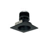Nora Lighting 4" Iolite LED Square Reflector With Round Aperture, 1500Lm/2000Lm/2500Lm Varies By Housing, 2700K, Black Reflector / Black Flange 