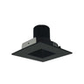Nora Lighting 4" Iolite LED Square Reflector With Square Aperture, 10-Degree Optic, 850Lm / 12W, 2700K, Black Reflector / Black Flange 